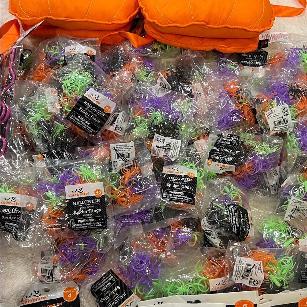 Huge lot of Halloween window clings straws spider rings glow sticks - Picture 10 of 10